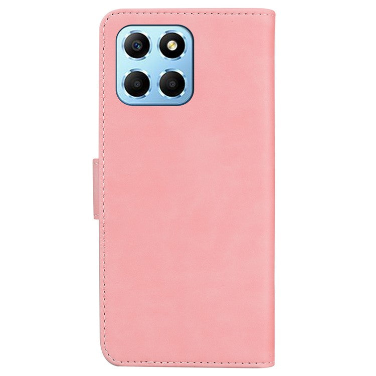 For Honor X8 5G Butterfly Pattern Printing TPU+PU Leather Phone Case Wallet Phone Stand Cover - Pink