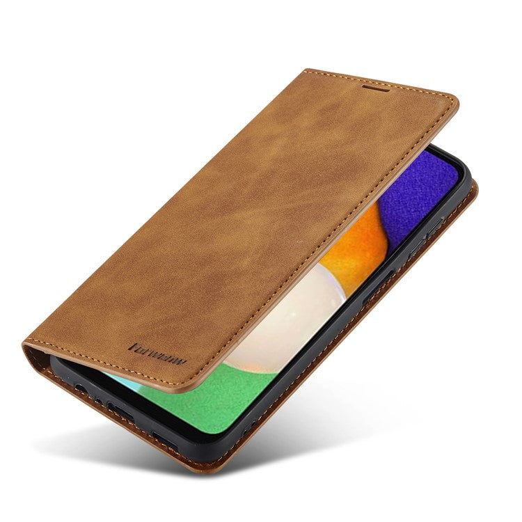 FORWENW Fantasy Series for Samsung Galaxy A34 5G Foldable Stand Wallet Case Skin-touch Leather Phone Cover - Brown