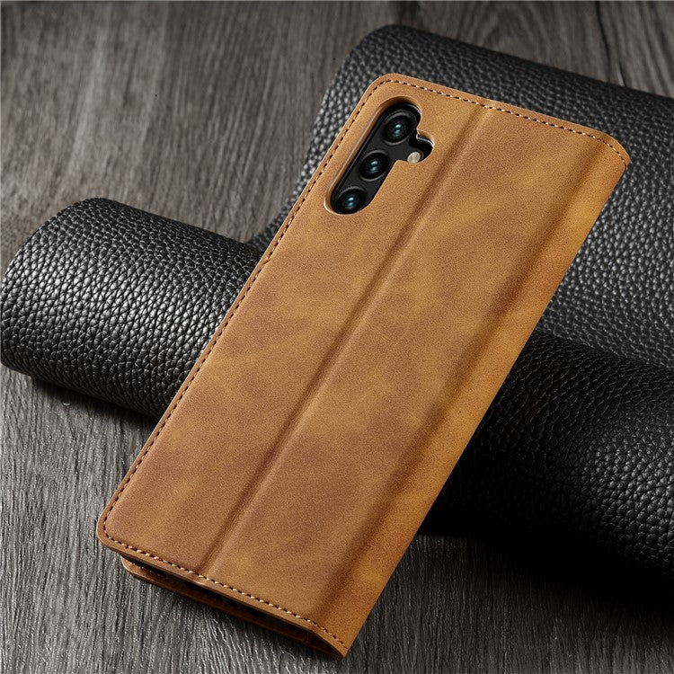 FORWENW Fantasy Series for Samsung Galaxy A34 5G Foldable Stand Wallet Case Skin-touch Leather Phone Cover - Brown