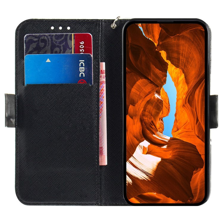 PU Leather Case for Honor X8 5G Protective Shell Wallet Phone Flip Cover with Strap - Peacock Wreath