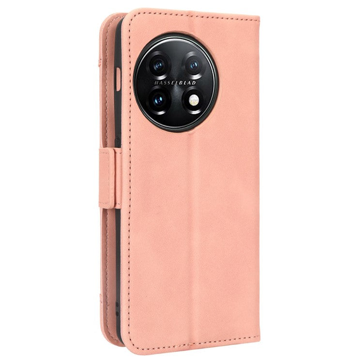 For OnePlus 11R 5G / Ace 2 5G PU Leather Stand Cover Multiple Card Slots Phone Wallet Case - Pink