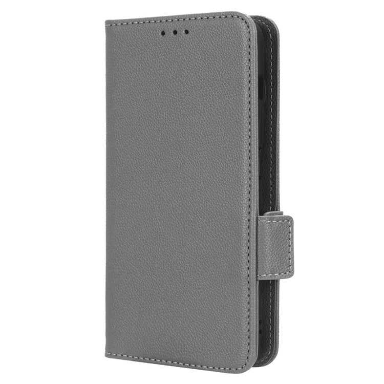 For OnePlus Ace 2 5G / 11R 5G Phone Case Folding Stand Litchi Texture Leather Wallet Phone Cover - Grey