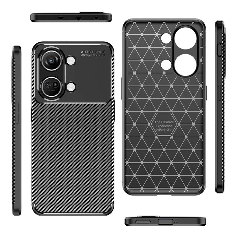 TPU Phone Cover for OnePlus Nord 3 5G / Ace 2V , Carbon Fiber Texture Anti-scratch Mobile Phone Case