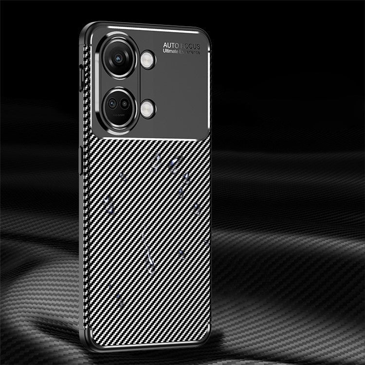 TPU Phone Cover for OnePlus Nord 3 5G / Ace 2V , Carbon Fiber Texture Anti-scratch Mobile Phone Case