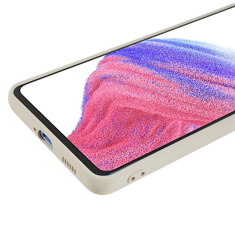For Samsung Galaxy A53 5G Soft TPU Case Rubberized Anti-Scratch Fiber Lining Inside Phone Cover - White