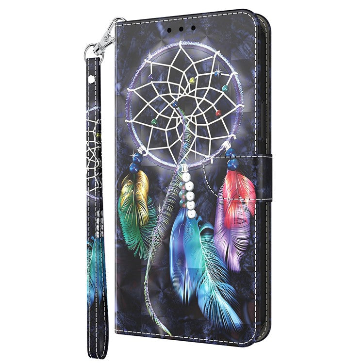 For Google Pixel 7a PU Leather Stand Wallet Shockproof Cover 3D Pattern Printing Phone Case - Dream Catcher