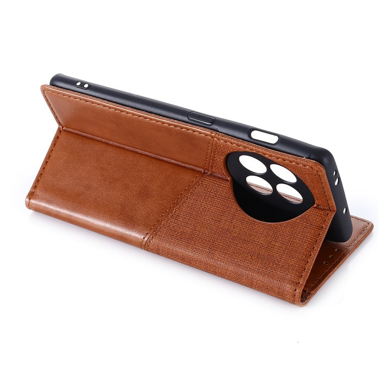 MUXMA MX109 RFID Blocking Phone Case for OnePlus 11R 5G / Ace 2 5G , PU Leather Magnetic Wallet Cover Stand - Brown