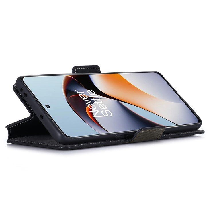 MUXMA MX115 Cross Texture Phone Case for OnePlus 11R 5G / Ace 2 5G , PU Leather Stand Wallet Flip Cover - Grey