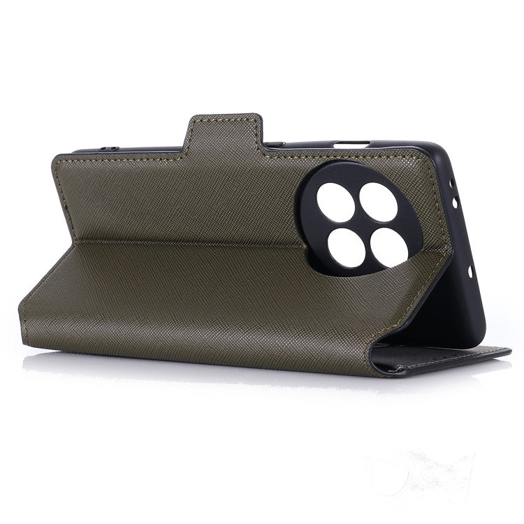 MUXMA MX115 Cross Texture Phone Case for OnePlus 11R 5G / Ace 2 5G , PU Leather Stand Wallet Flip Cover - Grey