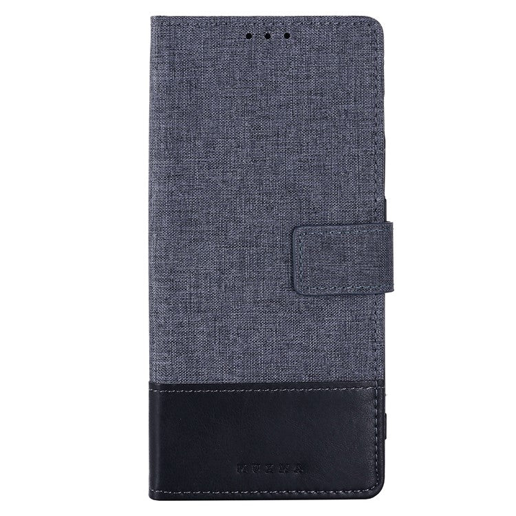 MUXMA MX102 for OnePlus Ace 2 5G / 11R 5G Wallet Stand Cover Canvas PU Leather Splicing Phone Case - Black