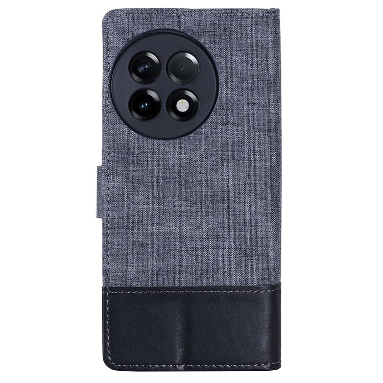 MUXMA MX102 for OnePlus Ace 2 5G / 11R 5G Wallet Stand Cover Canvas PU Leather Splicing Phone Case - Black