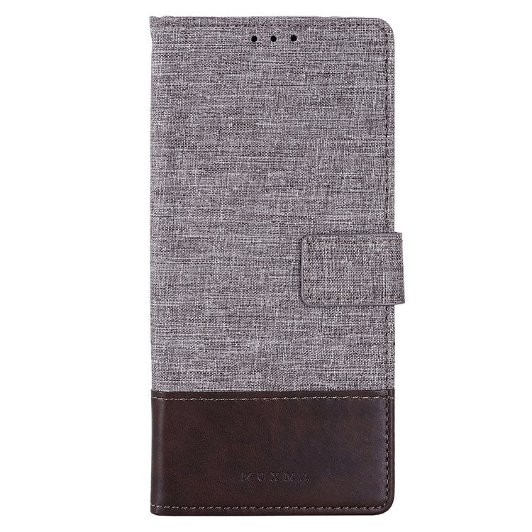 MUXMA MX102 for OnePlus Ace 2 5G / 11R 5G Wallet Stand Cover Canvas PU Leather Splicing Phone Case - Brown