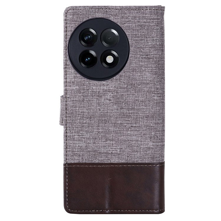 MUXMA MX102 for OnePlus Ace 2 5G / 11R 5G Wallet Stand Cover Canvas PU Leather Splicing Phone Case - Brown