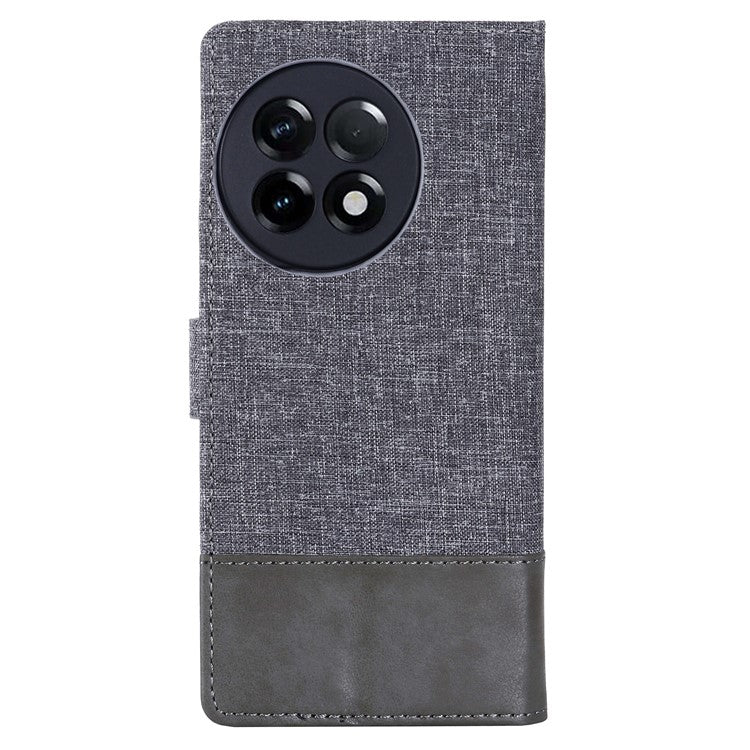 MUXMA MX102 for OnePlus Ace 2 5G / 11R 5G Wallet Stand Cover Canvas PU Leather Splicing Phone Case - Grey