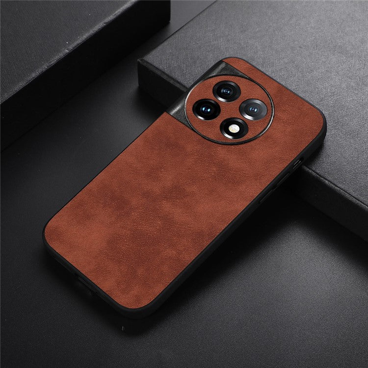 For OnePlus Ace 2 5G / 11R 5G Mobile Phone Case Textured Dustproof PU Leather+PC+TPU Phone Cover - Brown