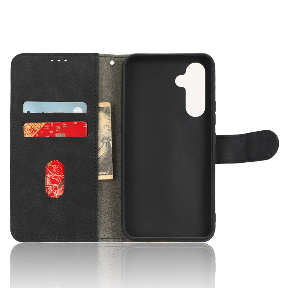 For Samsung Galaxy M14 5G Leather Stand Wallet Mobile Case Shockproof Phone Cover - Black