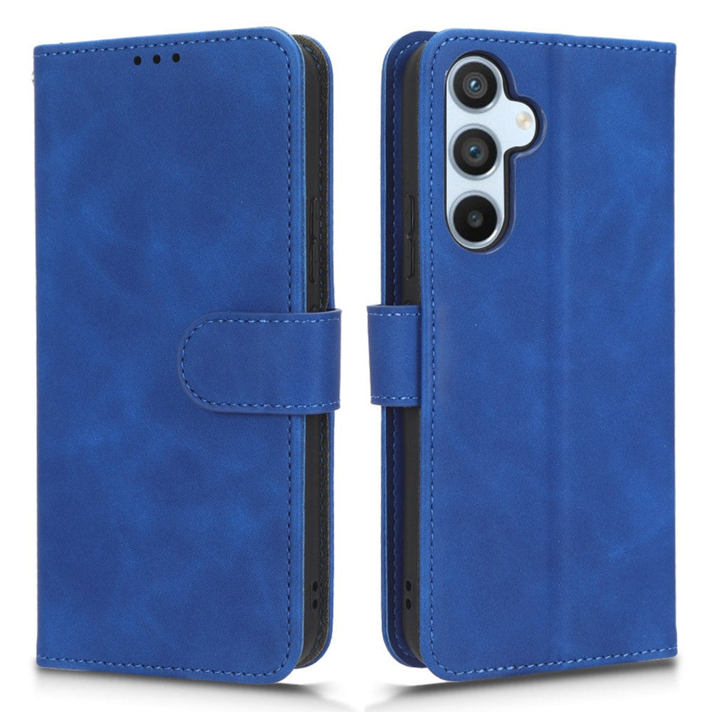 For Samsung Galaxy M14 5G Leather Stand Wallet Mobile Case Shockproof Phone Cover - Blue