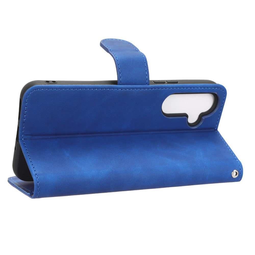For Samsung Galaxy M14 5G Leather Stand Wallet Mobile Case Shockproof Phone Cover - Blue