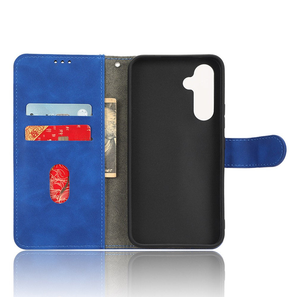For Samsung Galaxy M14 5G Leather Stand Wallet Mobile Case Shockproof Phone Cover - Blue