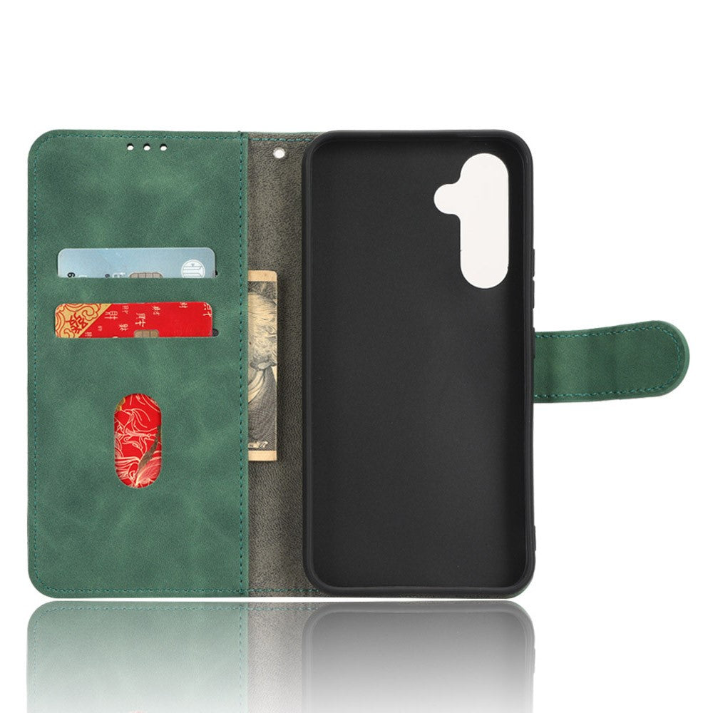 For Samsung Galaxy M14 5G Leather Stand Wallet Mobile Case Shockproof Phone Cover - Green