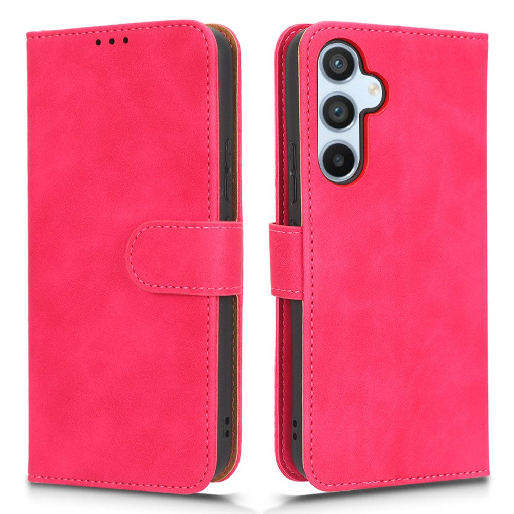 For Samsung Galaxy M14 5G Leather Stand Wallet Mobile Case Shockproof Phone Cover - Rose