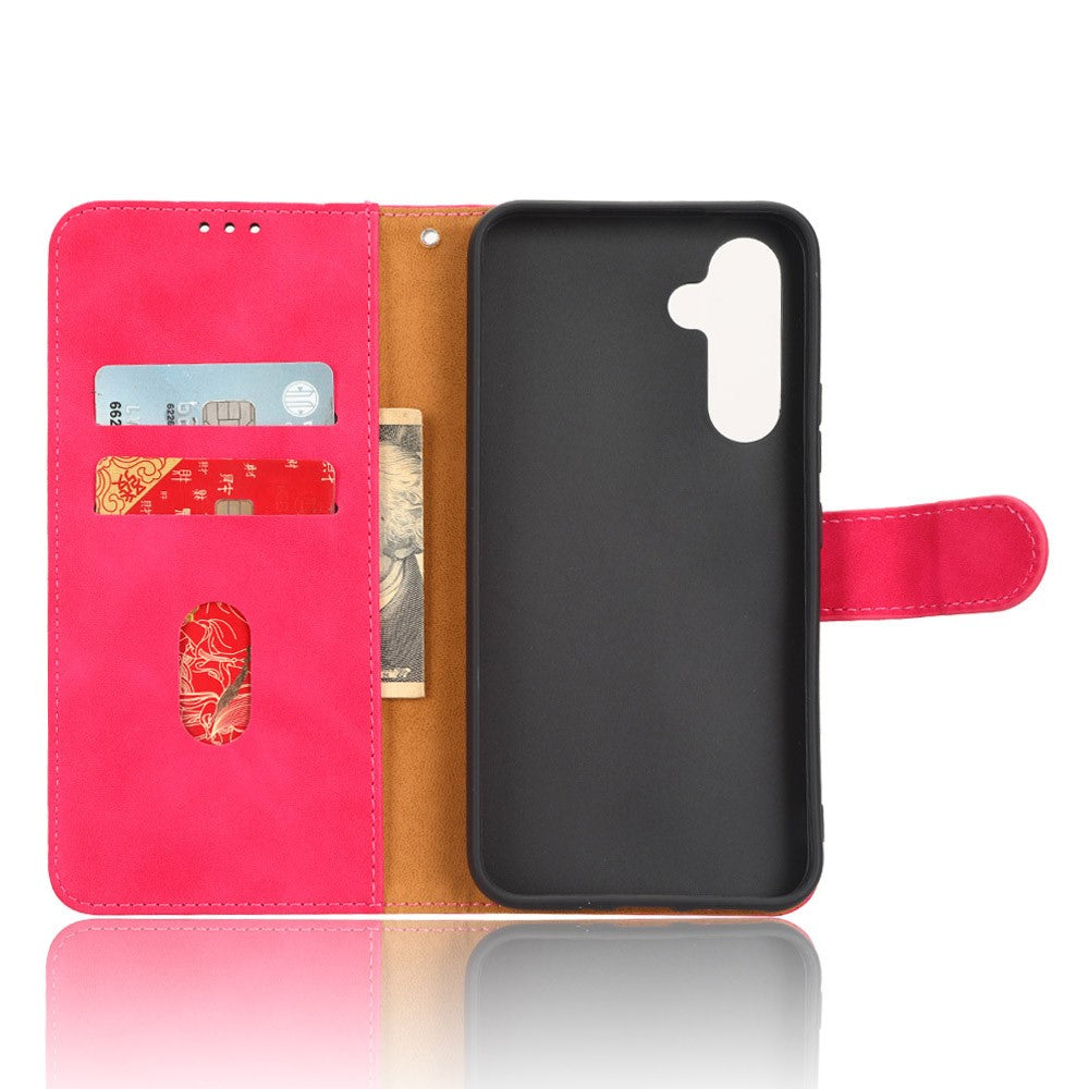 For Samsung Galaxy M14 5G Leather Stand Wallet Mobile Case Shockproof Phone Cover - Rose
