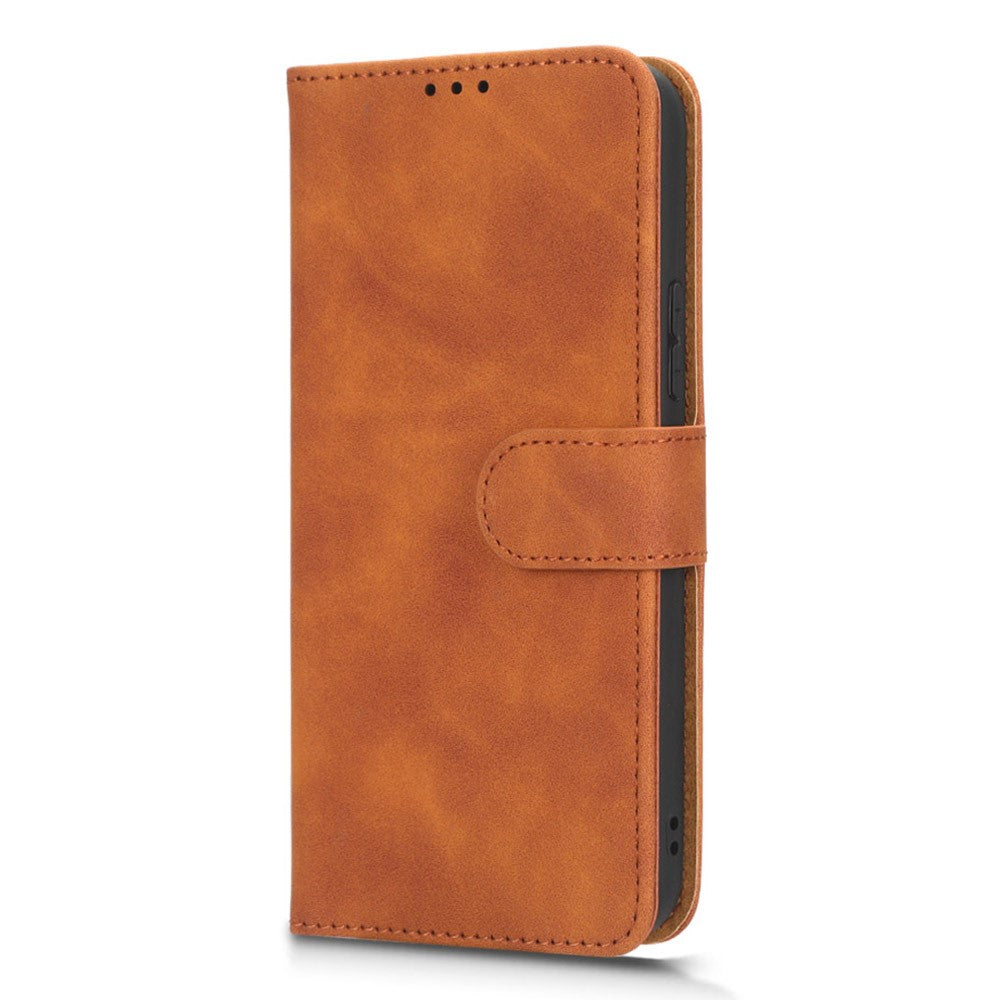 For Samsung Galaxy M14 5G Leather Stand Wallet Mobile Case Shockproof Phone Cover - Brown