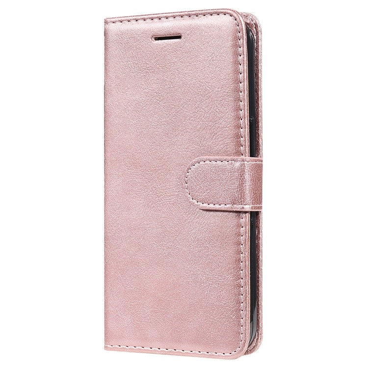 KT Leather Series-2 for Oppo Reno8 T 4G PU Leather Phone Cover Phone Stand Wallet Case with Strap - Rose Gold