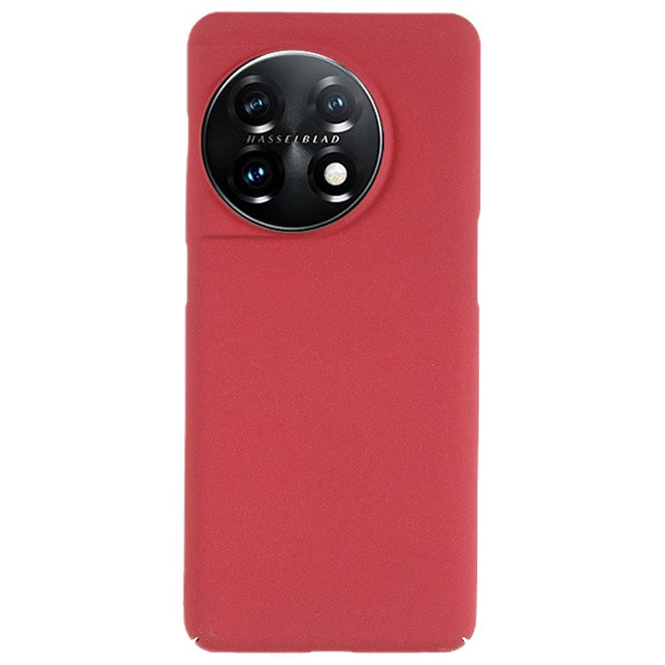 For OnePlus 11 5G Matte Phone Case Drop-proof Hard PC Protective Phone Cover - Wine Red
