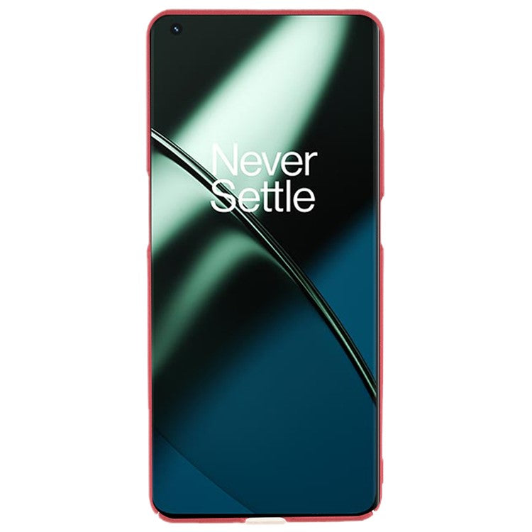 For OnePlus 11 5G Matte Phone Case Drop-proof Hard PC Protective Phone Cover - Wine Red