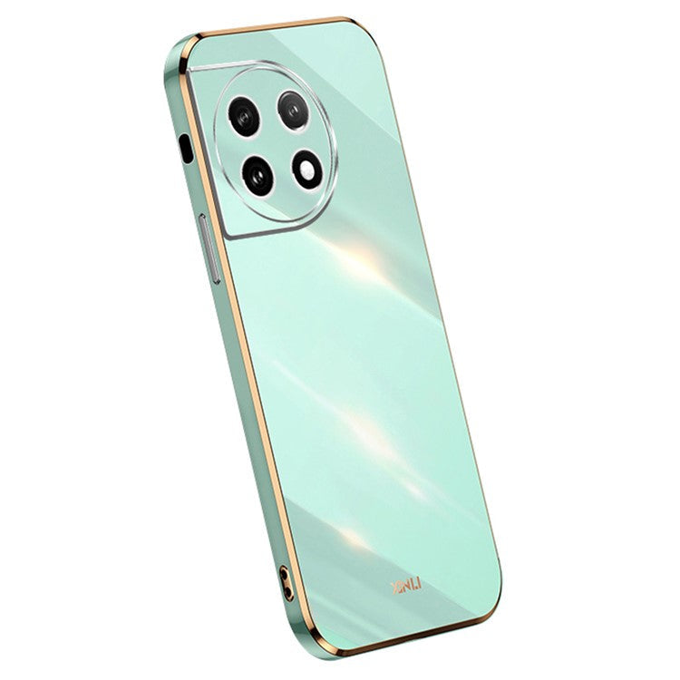 XINLI TPU Phone Case for OnePlus 11 5G , Full Lens Protection Electroplating Edge Phone Cover - Cyan