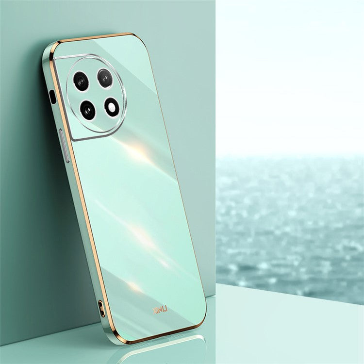 XINLI TPU Phone Case for OnePlus 11 5G , Full Lens Protection Electroplating Edge Phone Cover - Cyan