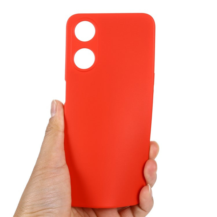Phone Cover for Oppo A58 5G / A58x 5G / A78 5G , Liquid Silicone Anti-Dust Soft Lining Protective Case with Strap - Red