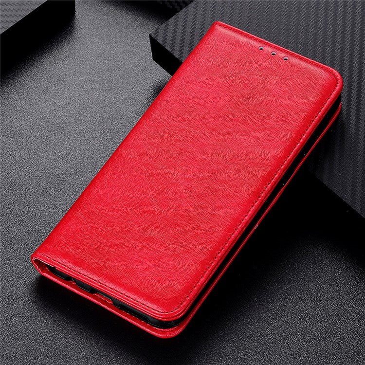 For Google Pixel 7a Stand Wallet Phone Case Crazy Horse Texture Leather+TPU Phone Cover - Red