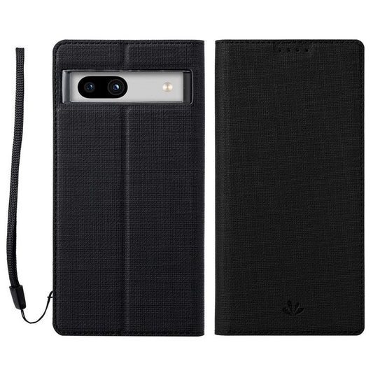 VILI DMX Series for Google Pixel 7a Card Slots Phone Case Mobile Phone PU Leather Stand Cover - Black