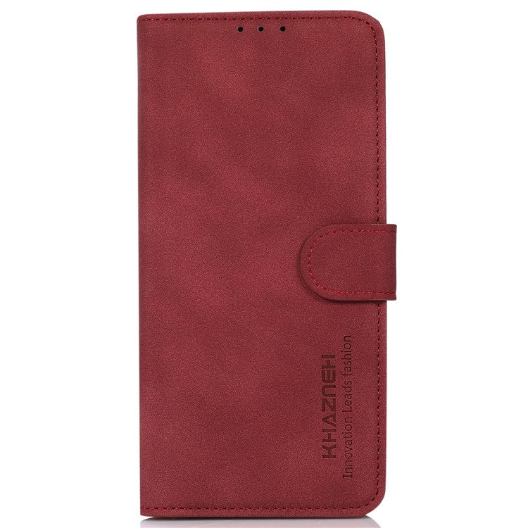KHAZNEH For Google Pixel 7a Wallet Phone Case PU Leather Magnetic Closure Stand Cover - Red