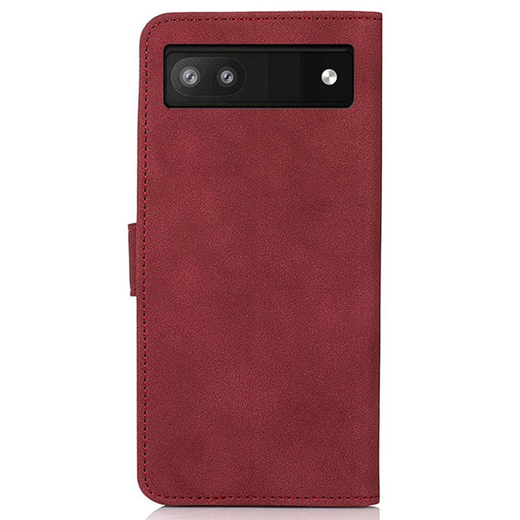 KHAZNEH For Google Pixel 7a Wallet Phone Case PU Leather Magnetic Closure Stand Cover - Red