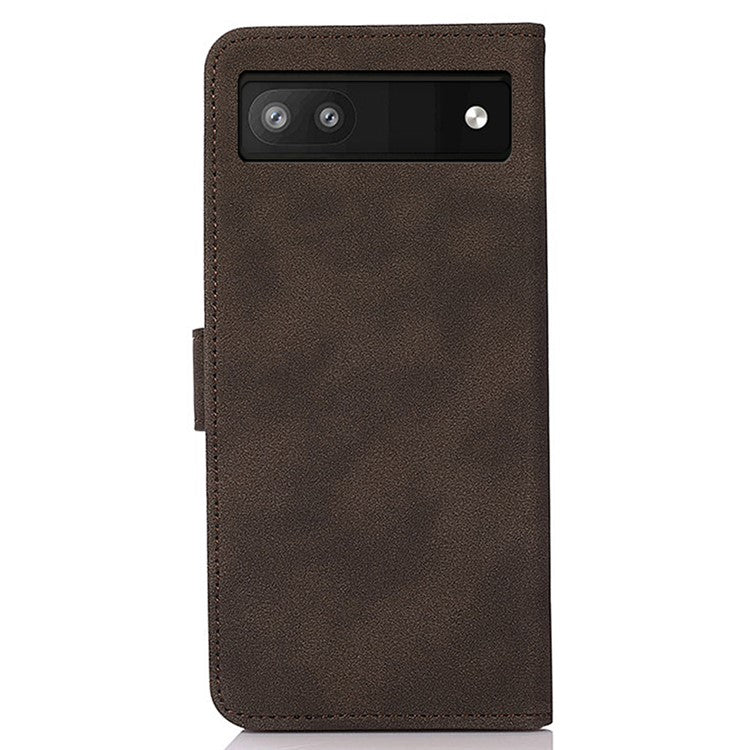KHAZNEH For Google Pixel 7a Wallet Phone Case PU Leather Magnetic Closure Stand Cover - Brown