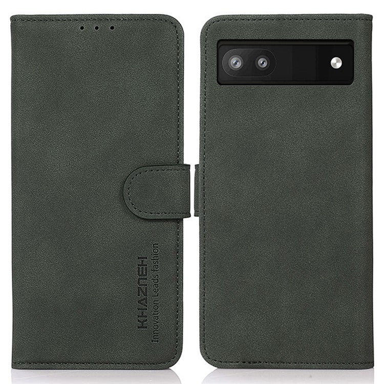 KHAZNEH For Google Pixel 7a Wallet Phone Case PU Leather Magnetic Closure Stand Cover - Green
