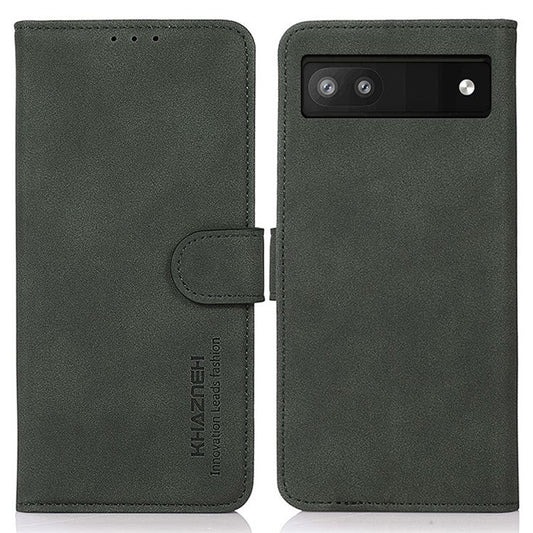 KHAZNEH For Google Pixel 7a Wallet Phone Case PU Leather Magnetic Closure Stand Cover - Green