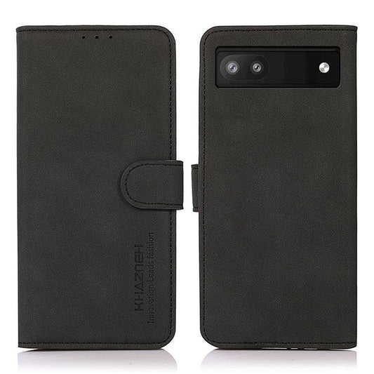 KHAZNEH For Google Pixel 7a Wallet Phone Case PU Leather Magnetic Closure Stand Cover - Black