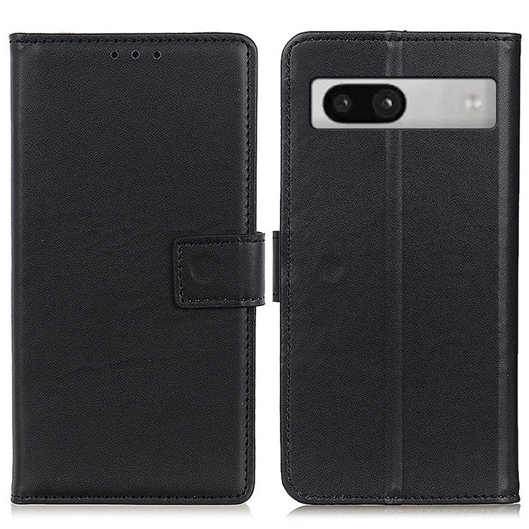 Phone Leather Case for Google Pixel 7a , Full Protection Wallet Stand Phone Cover - Black