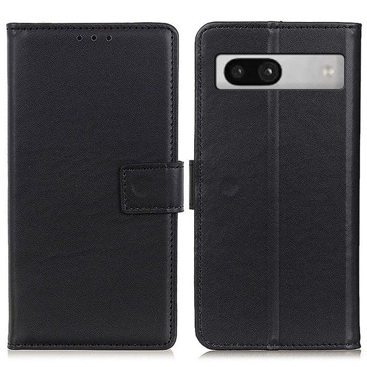 Phone Leather Case for Google Pixel 7a , Full Protection Wallet Stand Phone Cover - Black