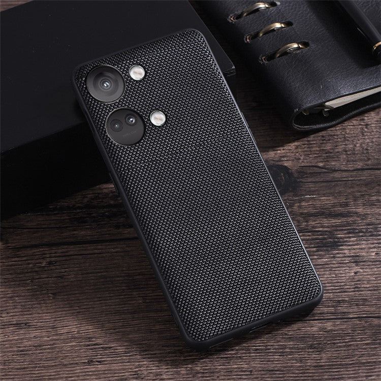 For OnePlus Nord 3 5G / Ace 2V Cell Phone Back Cover Nylon Coated Soft TPU Phone Case - Black