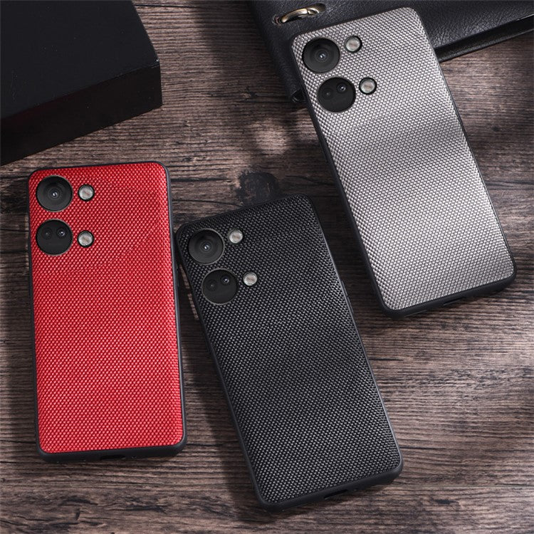 For OnePlus Nord 3 5G / Ace 2V Cell Phone Back Cover Nylon Coated Soft TPU Phone Case - Black
