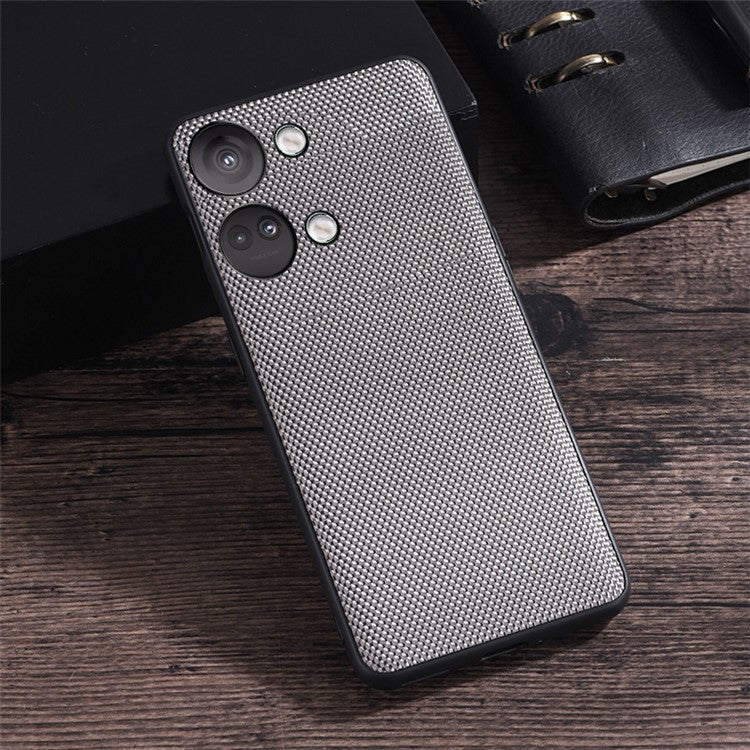 For OnePlus Nord 3 5G / Ace 2V Cell Phone Back Cover Nylon Coated Soft TPU Phone Case - Grey