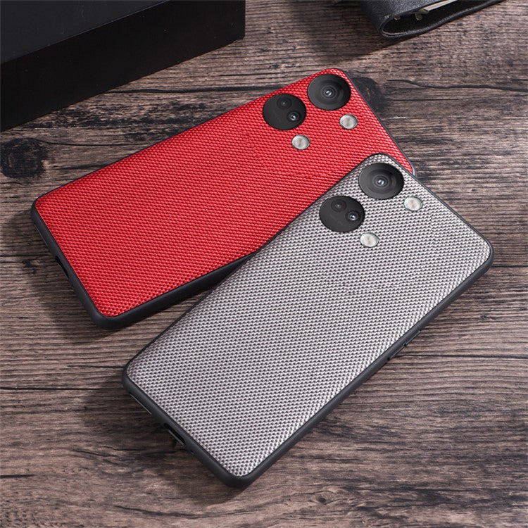 For OnePlus Nord 3 5G / Ace 2V Cell Phone Back Cover Nylon Coated Soft TPU Phone Case - Grey