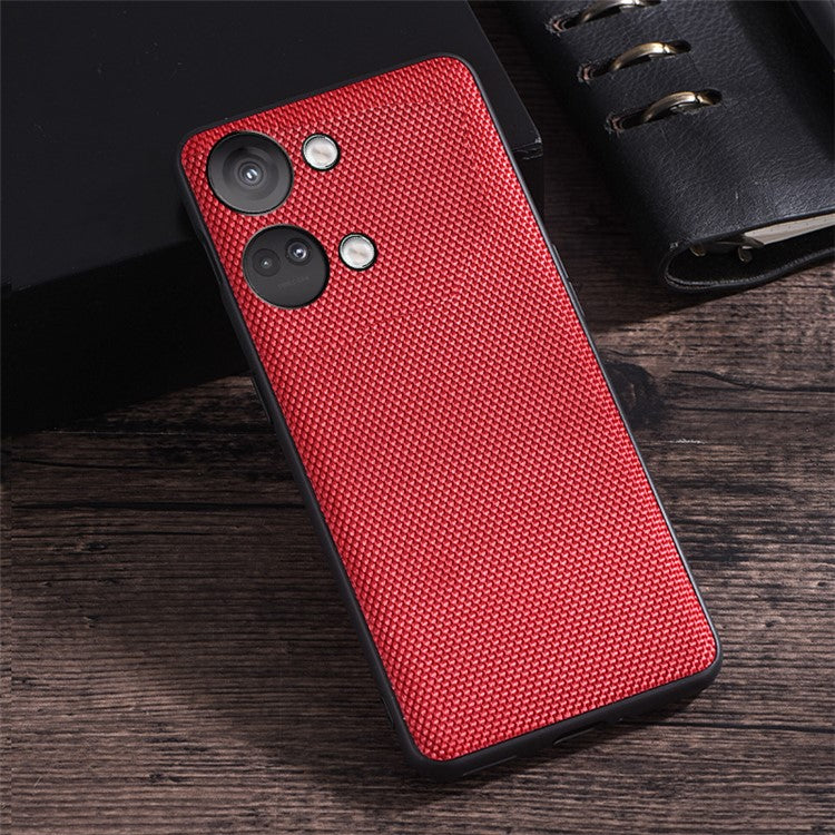 For OnePlus Nord 3 5G / Ace 2V Cell Phone Back Cover Nylon Coated Soft TPU Phone Case - Red
