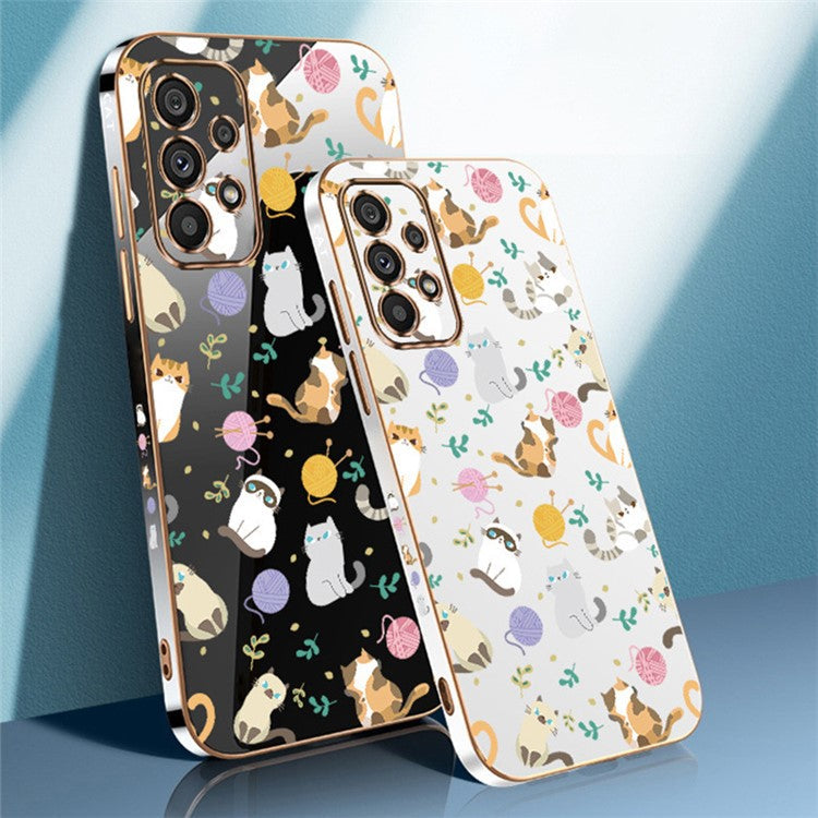 RZANTS For Samsung Galaxy A33 5G Electroplating Phone TPU Case Yarn Ball Cat Pattern Cell Phone Cover - White