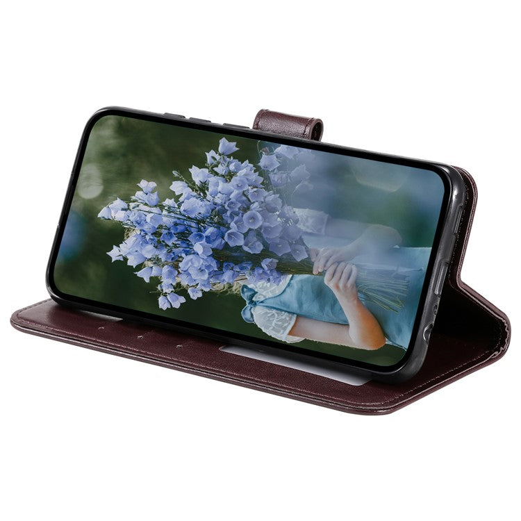 Leather Flip Case for OnePlus 11 5G Shockproof Phone Shell Mandala Flower Pattern Wallet Phone Cover - Brown